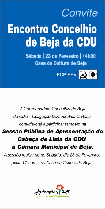cdu apresenta candidato beja