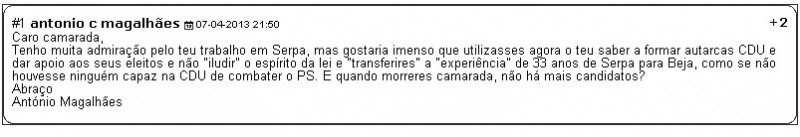 comentário joão rocha