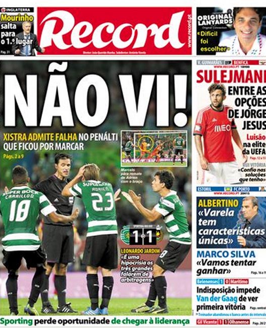 arbitro rouba sporting