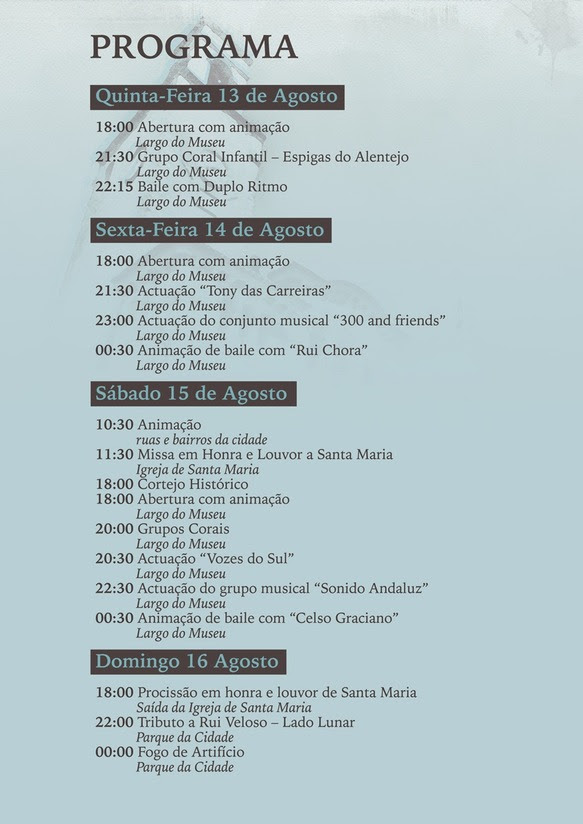 programa festas agosto